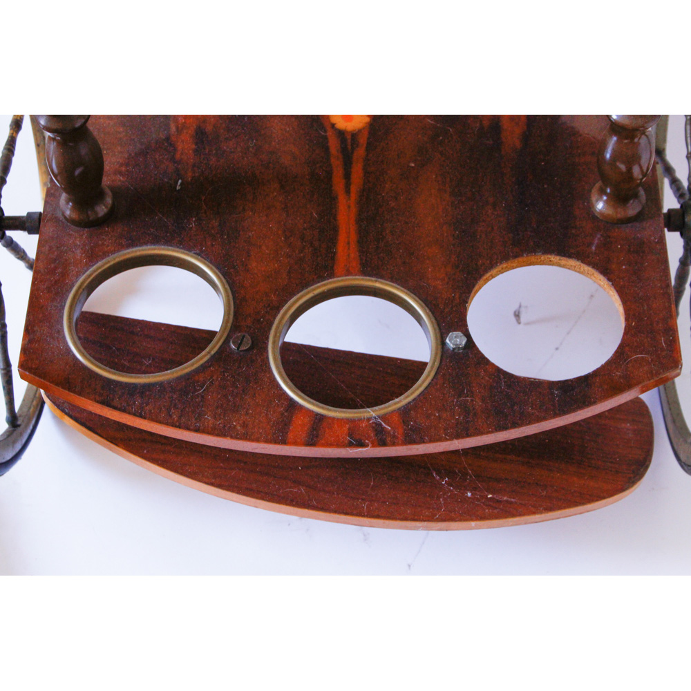 Vintage Italian-Style Marquetry Wine Trolley