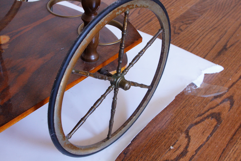 Vintage Italian-Style Marquetry Wine Trolley
