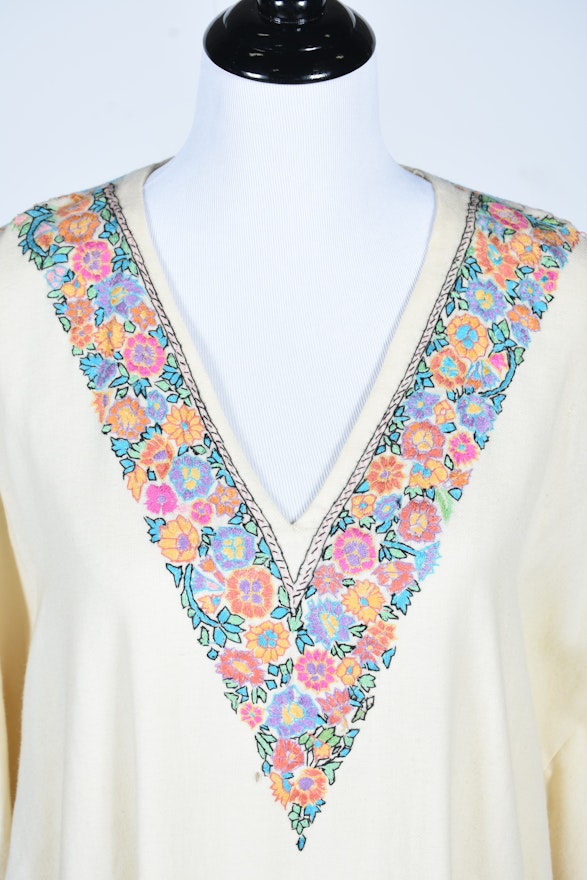 Vintage Hand Embroidered Wool Kaftan by Ahmed Rashid & Co. | EBTH