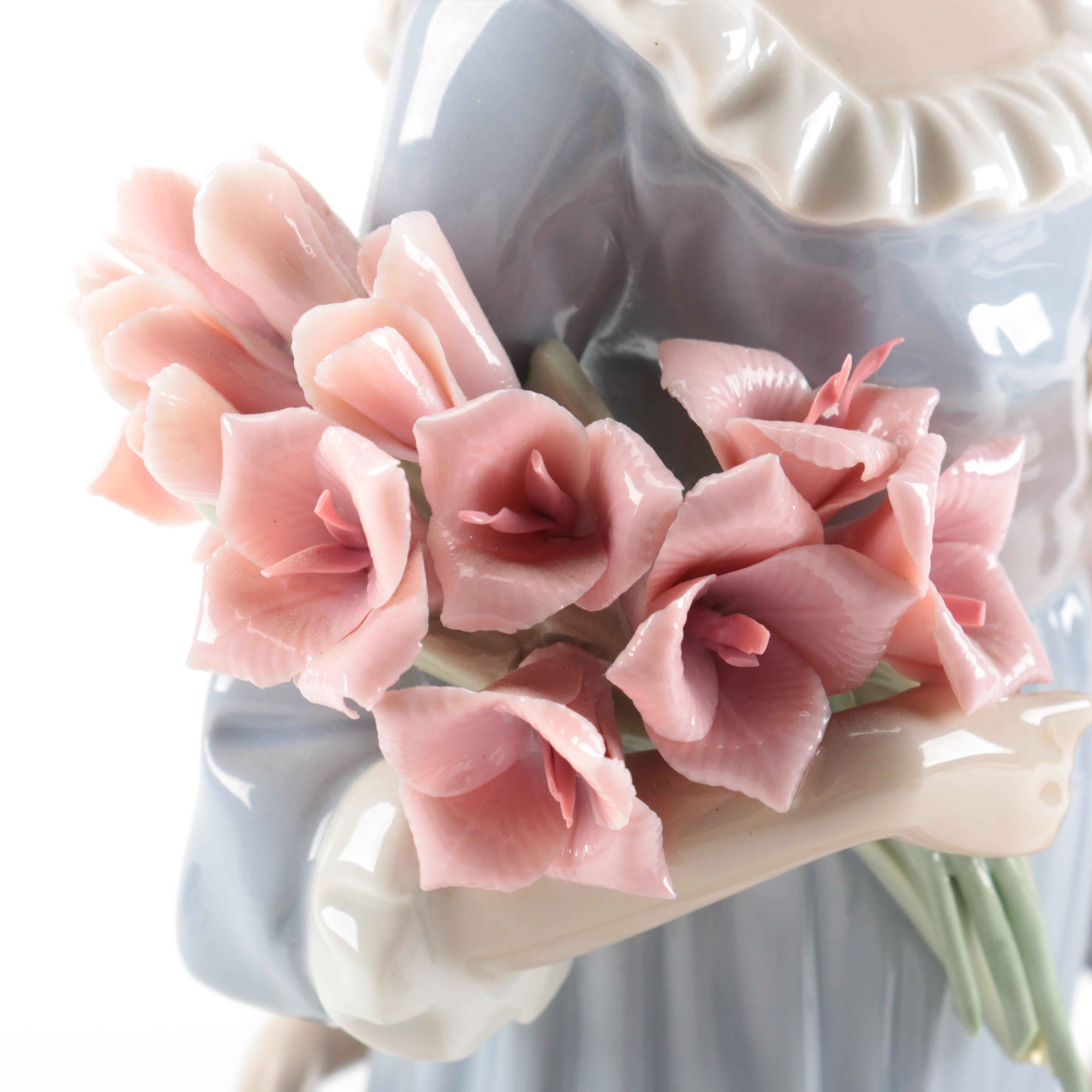 Lladró "Sisters With Flowers" Porcelain Figurine