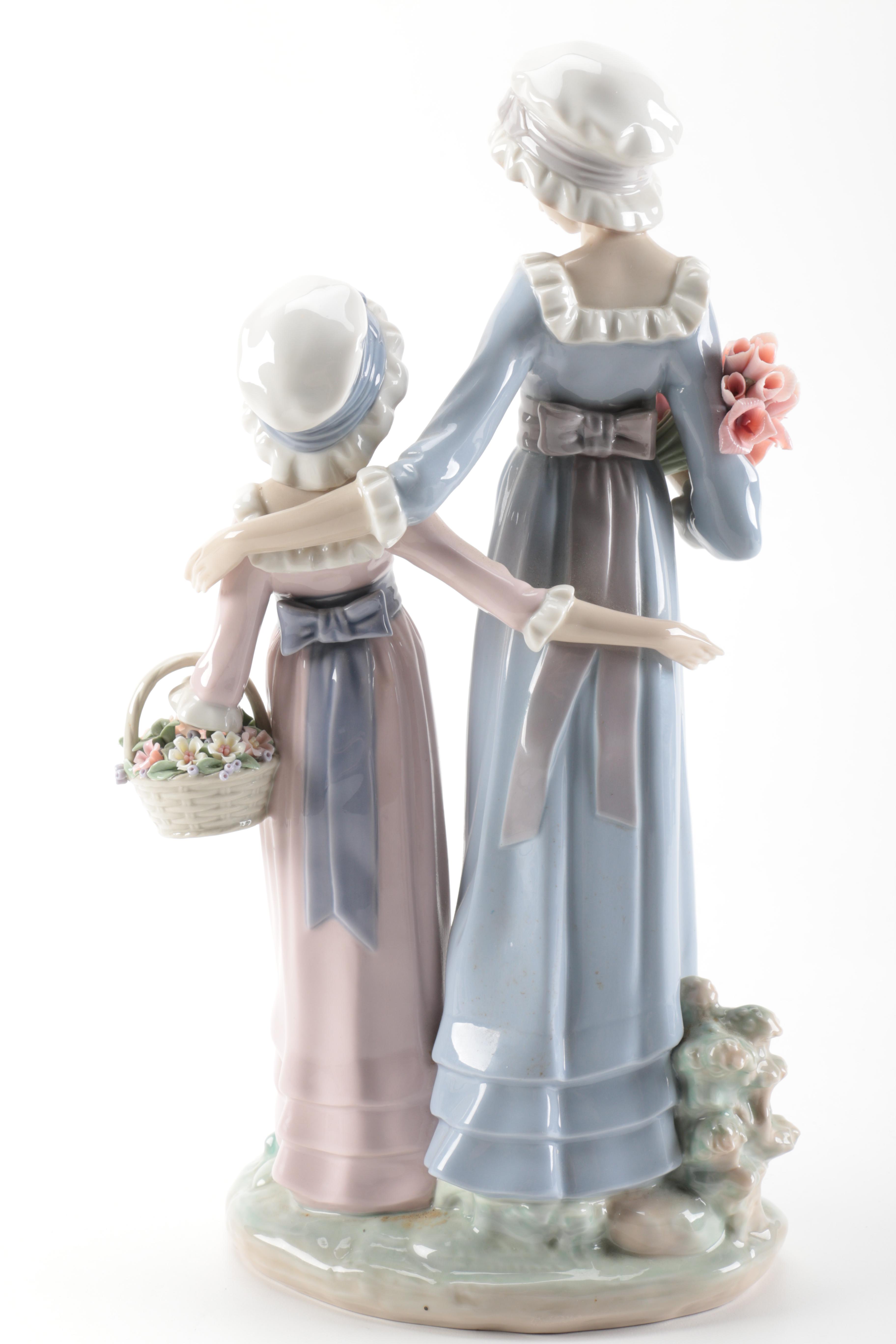 Lladró "Sisters With Flowers" Porcelain Figurine