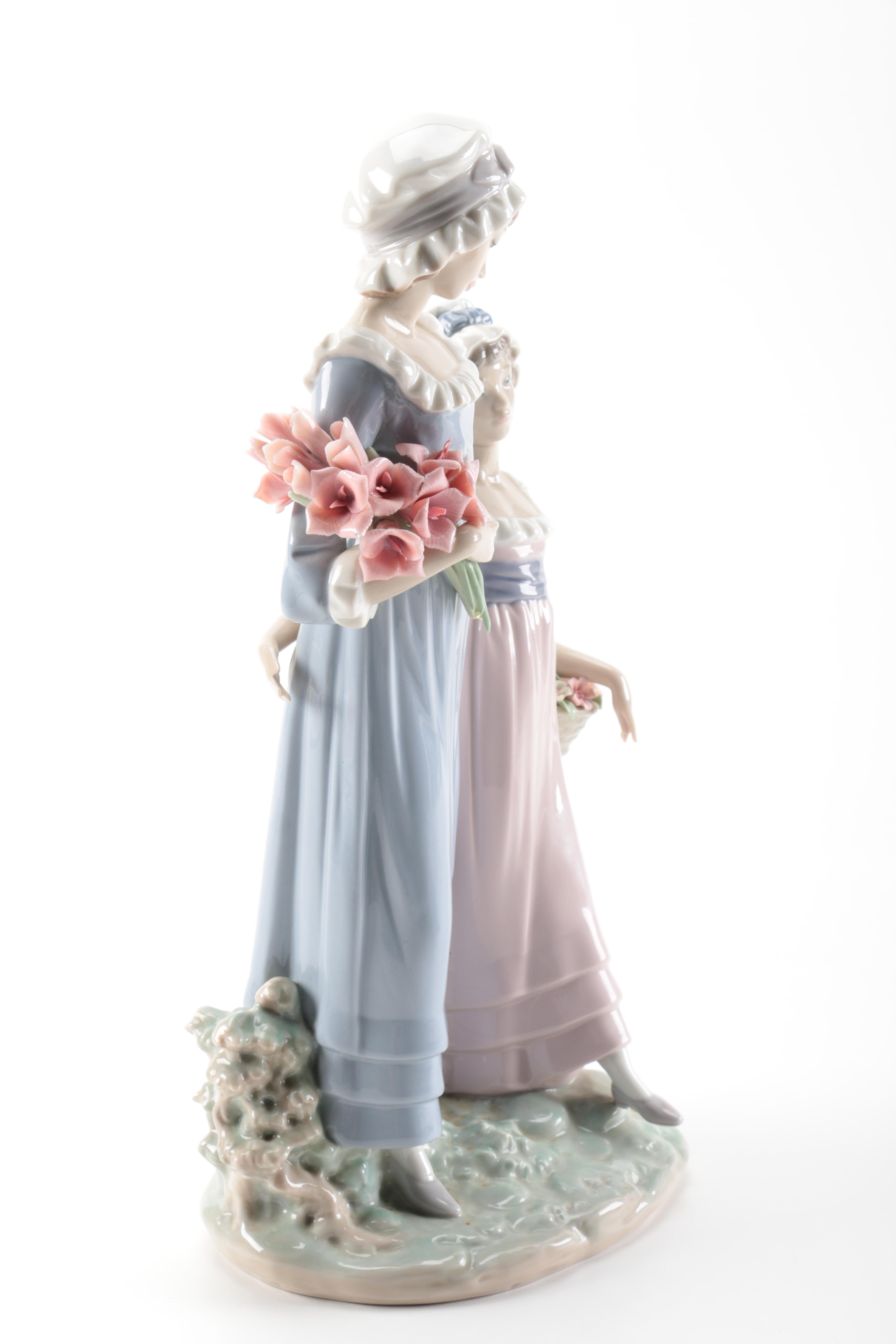 Lladró "Sisters With Flowers" Porcelain Figurine