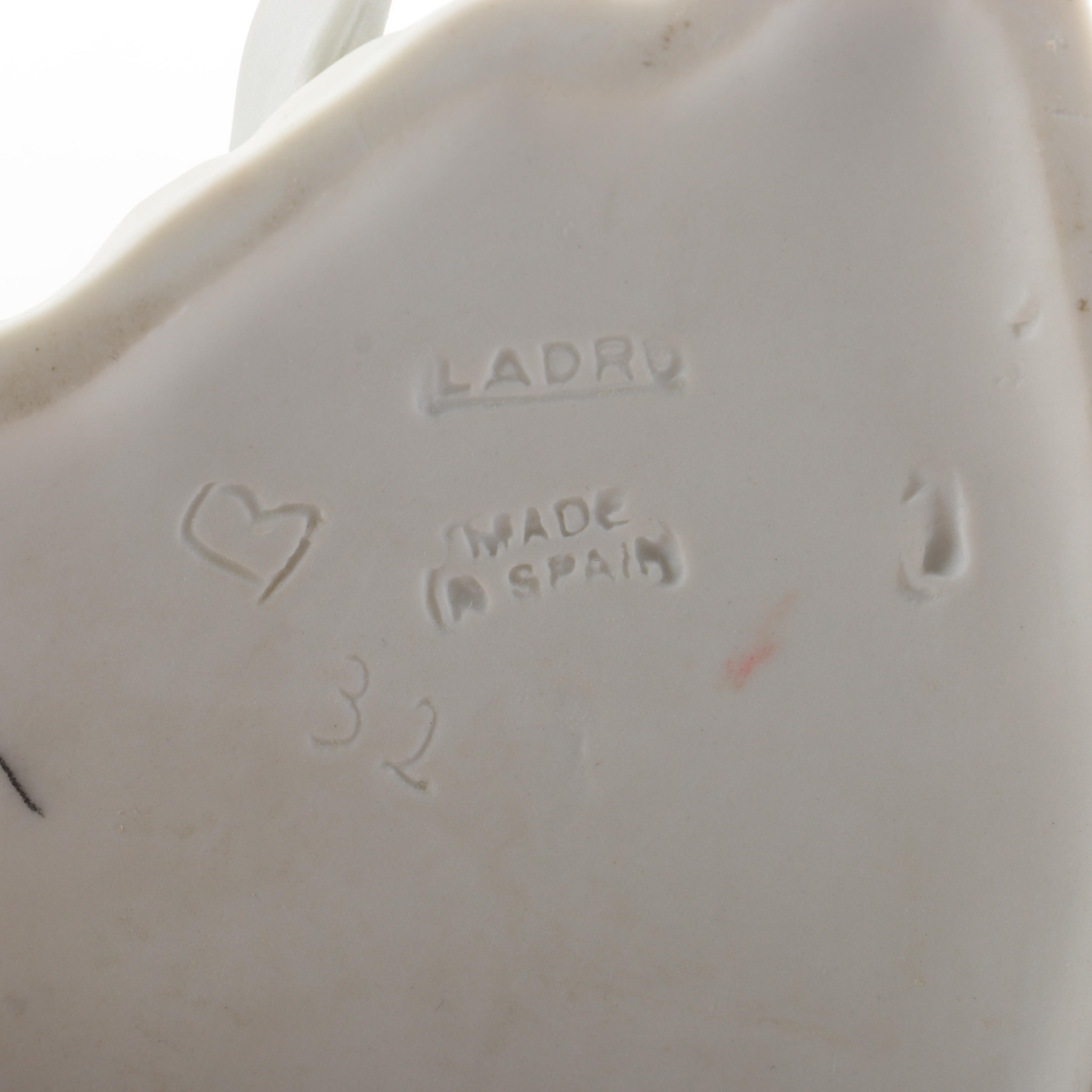 Lladro Woman Petting Bird Ceramic Figurine