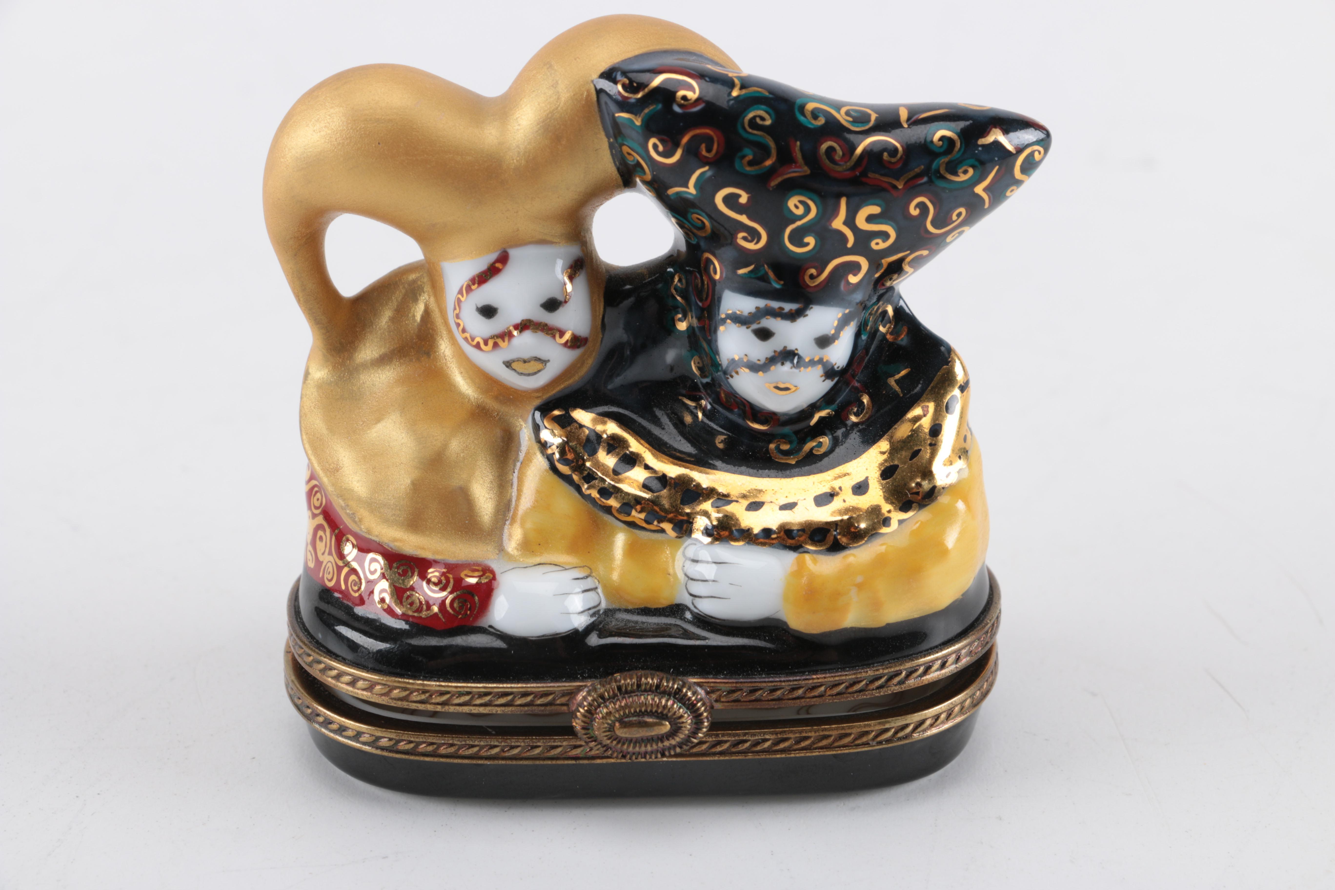 Rochard Limoges "Le Carnaval de Venise" Porcelain Box