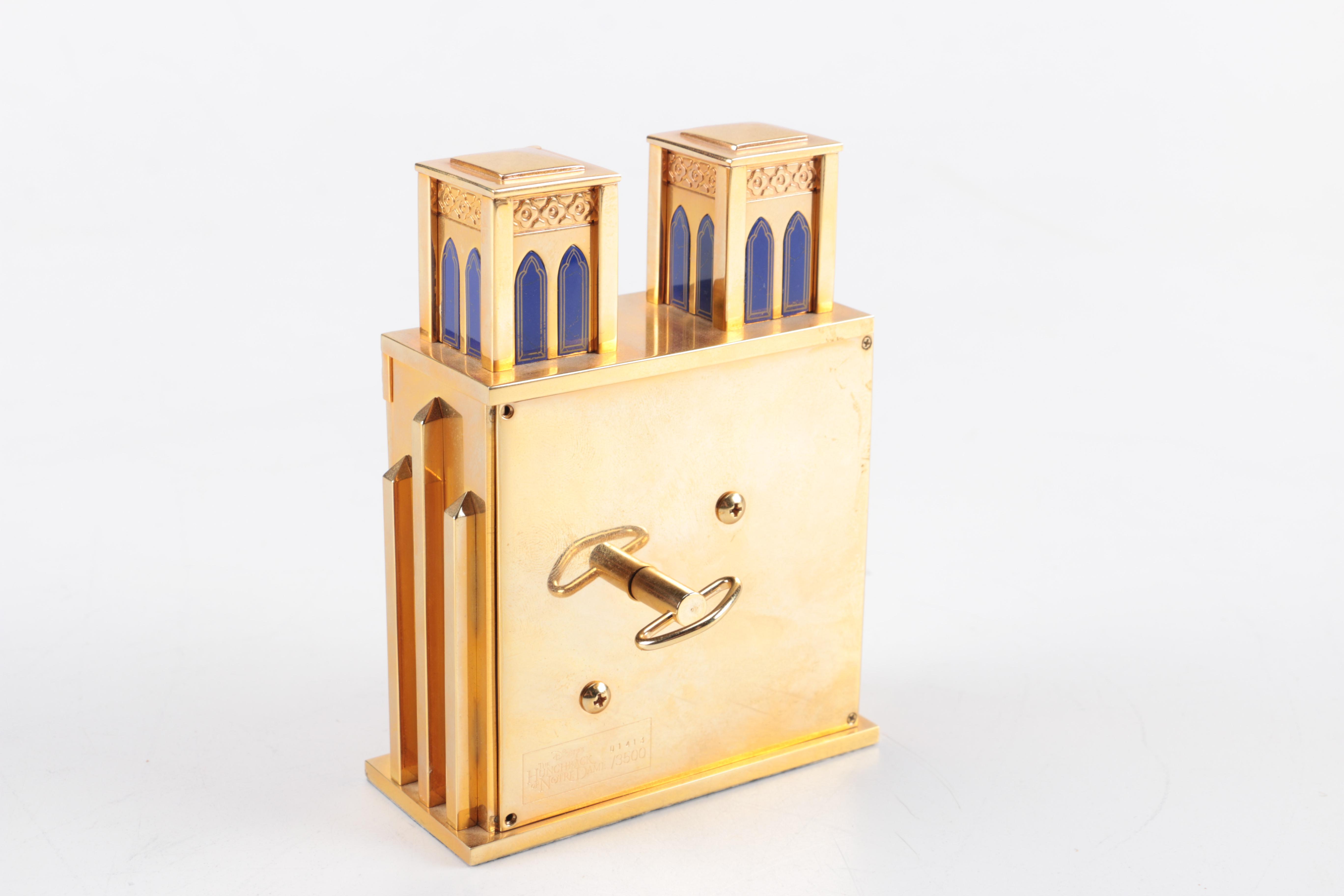 Disney "Hunchback of Notre Dame" Limited Edition Miniature Bulova Clock and Music Box
