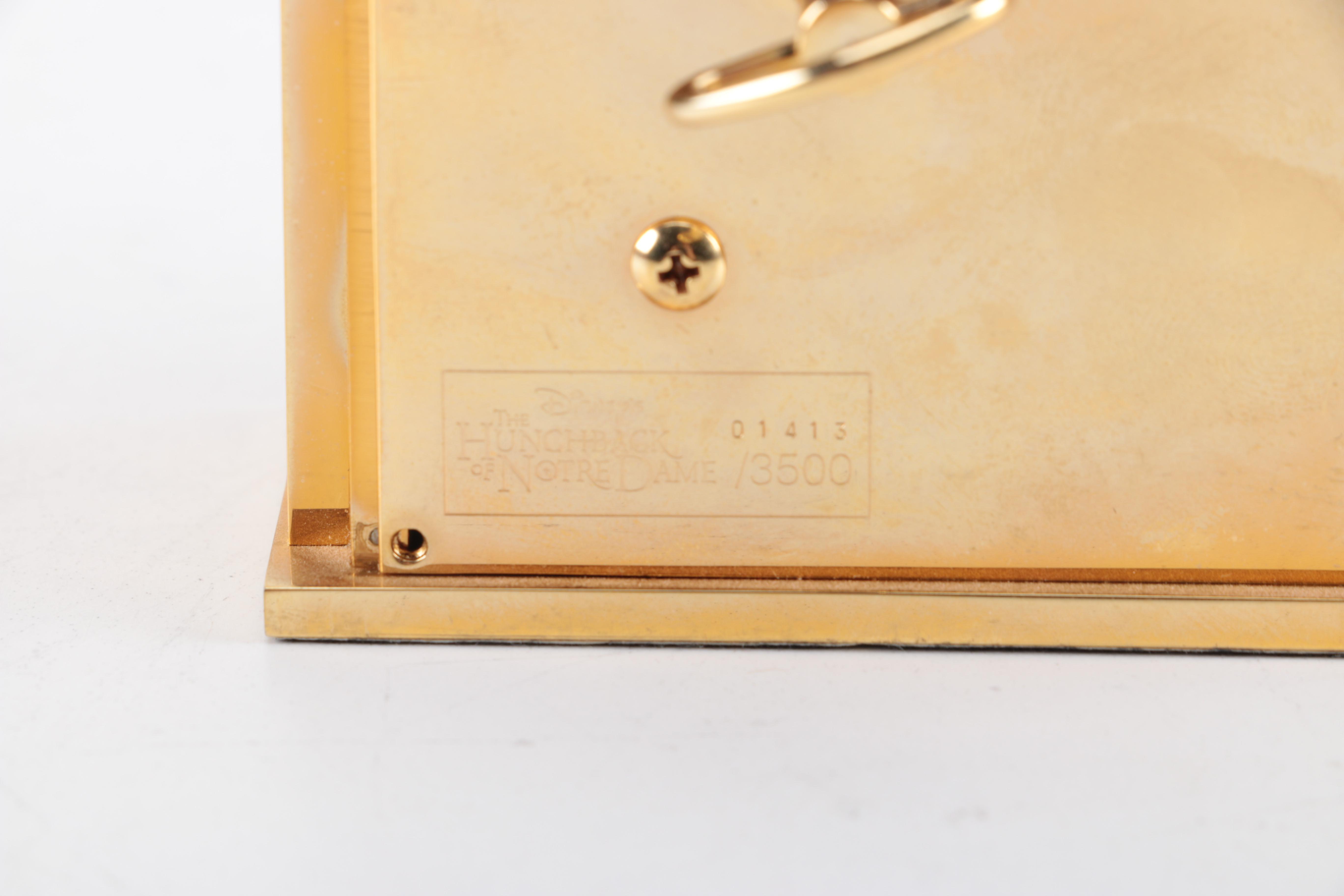 Disney "Hunchback of Notre Dame" Limited Edition Miniature Bulova Clock and Music Box