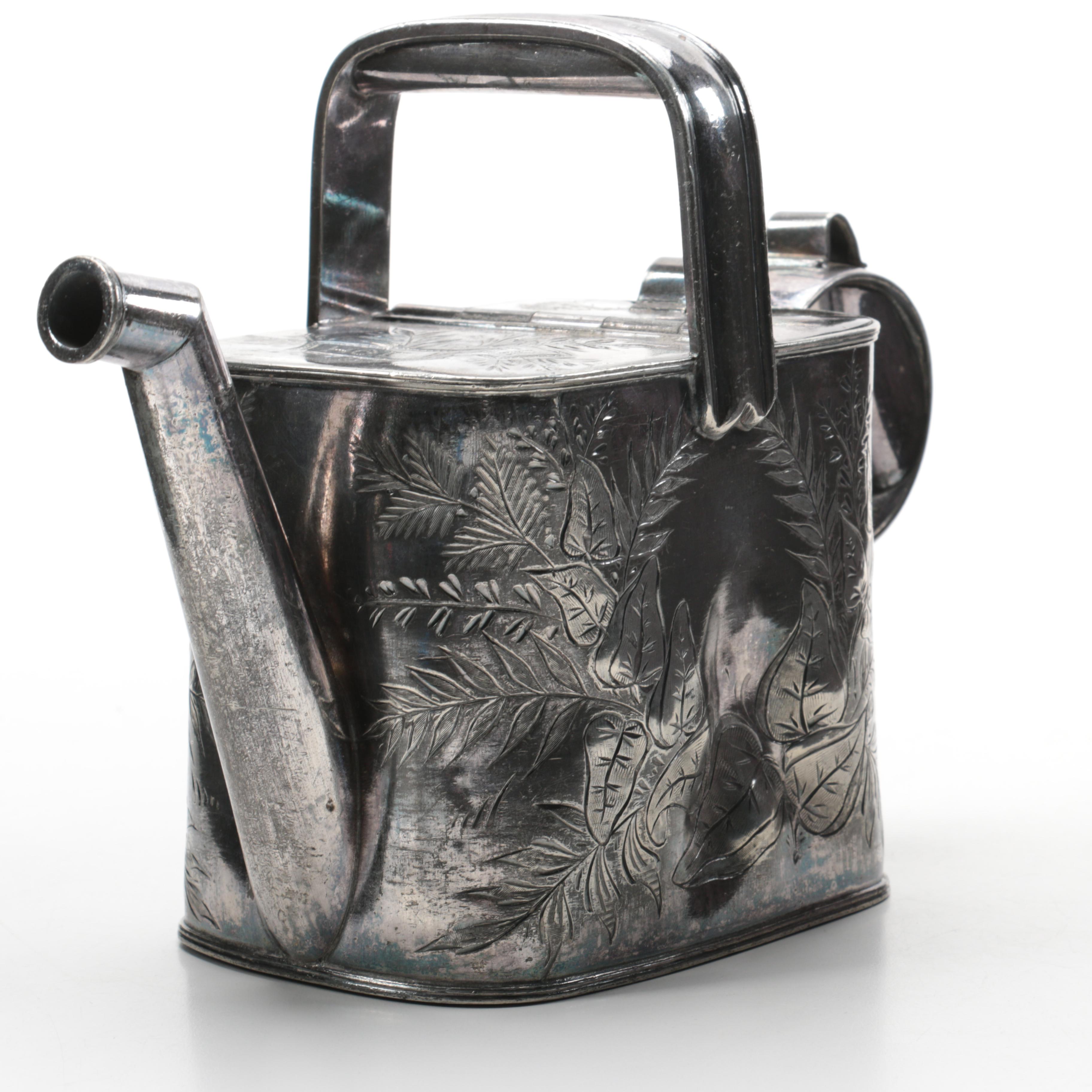 Thomas Otley & Sons Silver Plate Hot Water Pot and Silver Plate Cruet Set