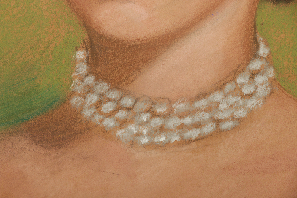 Pastel Portrait Drawing on Paper of a Woman