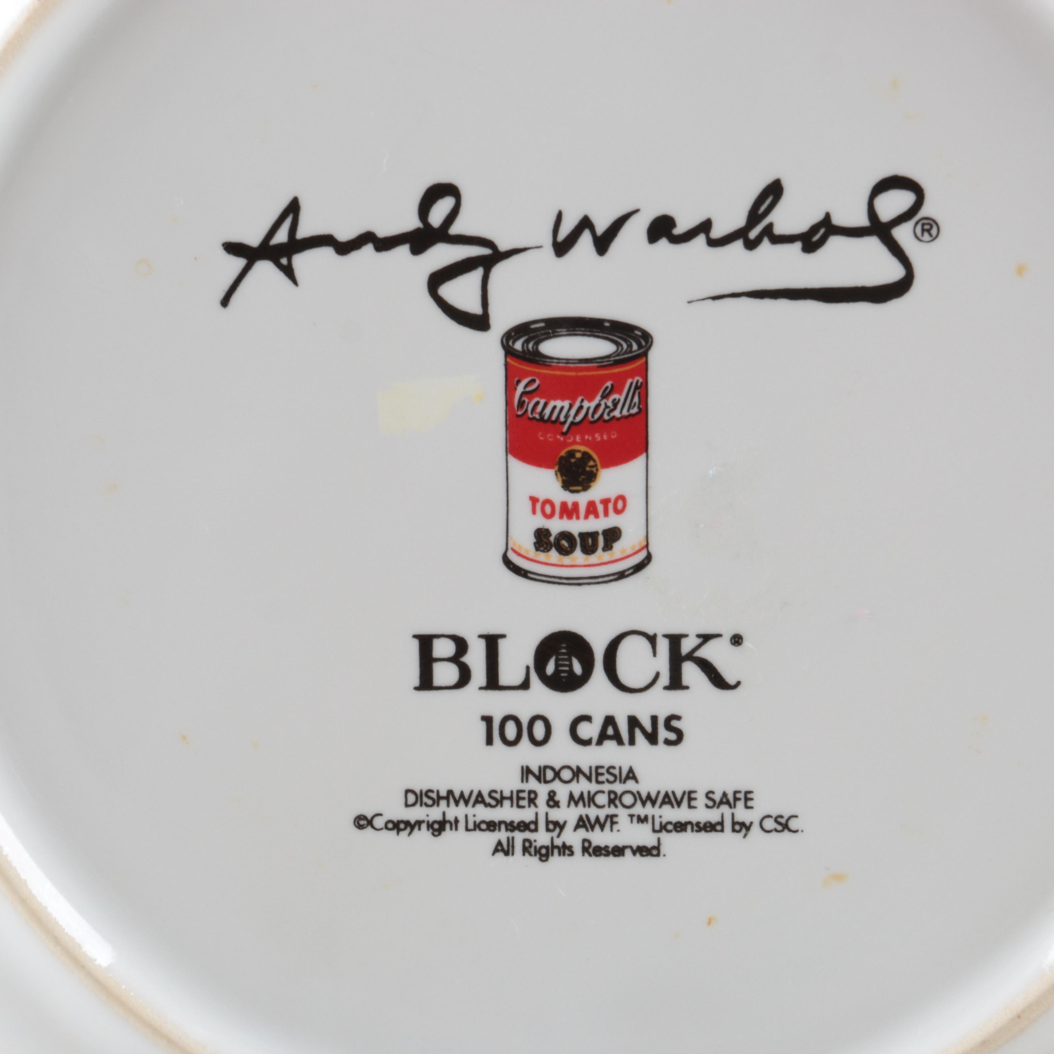 Set of Andy Warhol Block "100 Cans" Plates