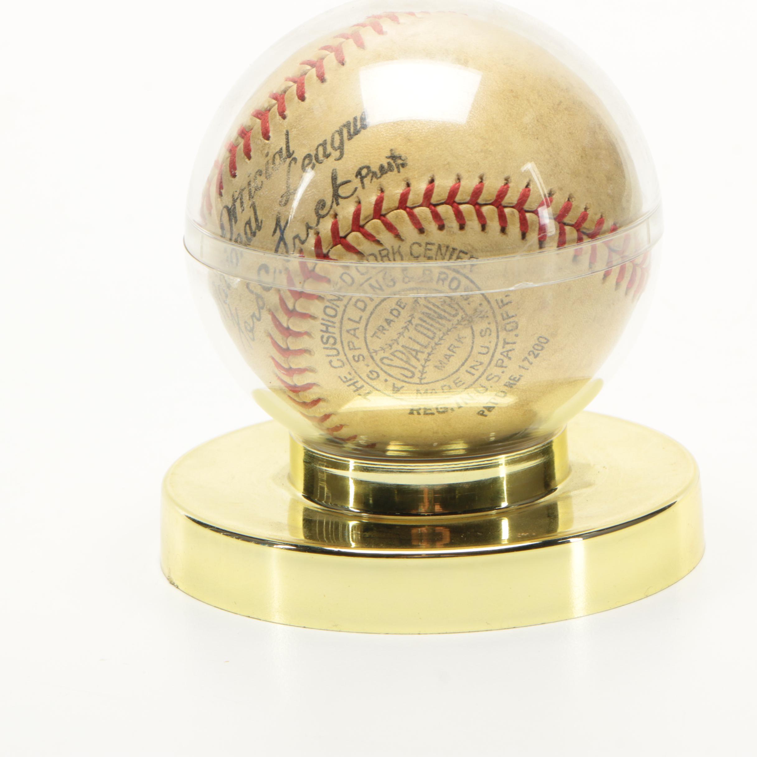 Secretarial Signed Babe Ruth Baseball