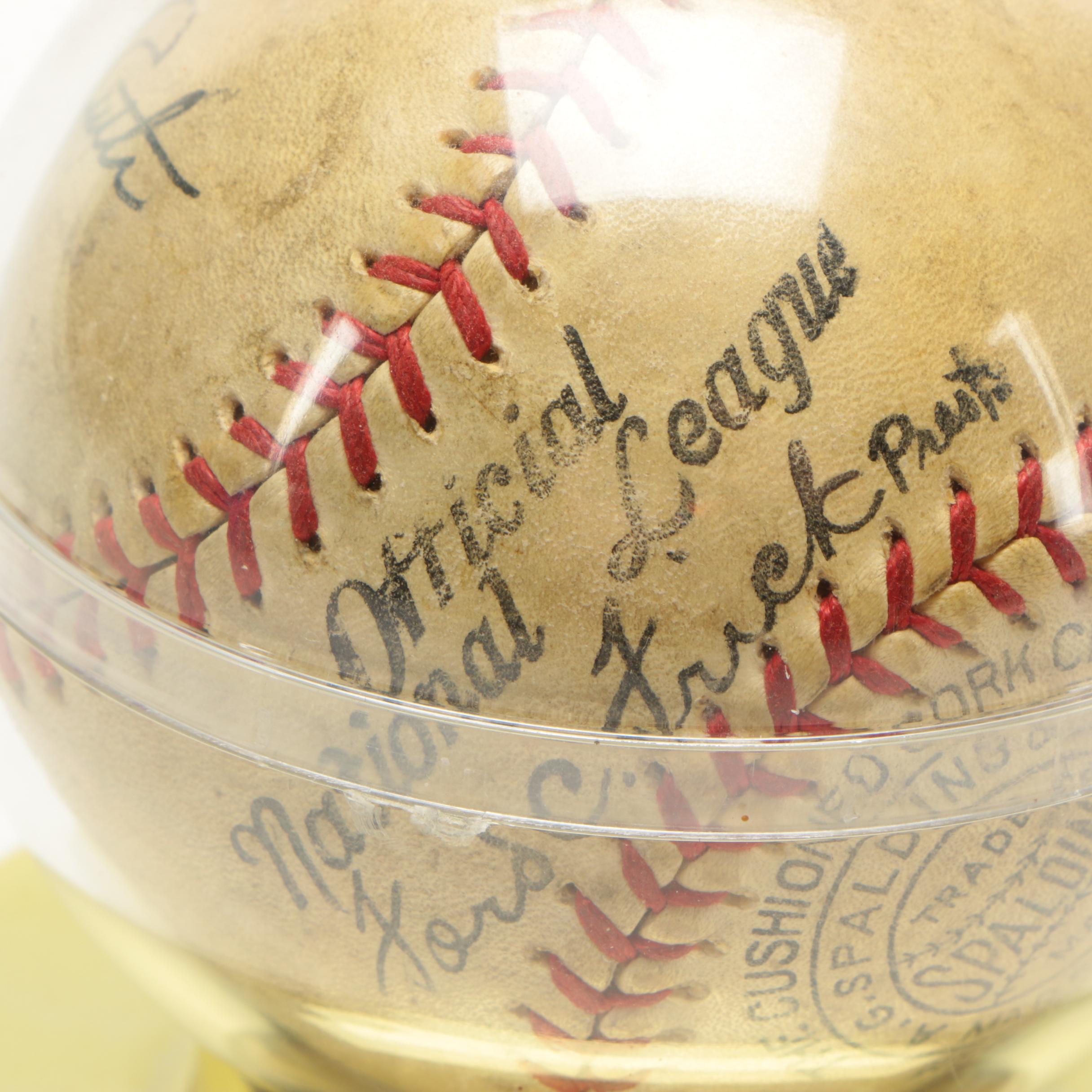 Secretarial Signed Babe Ruth Baseball