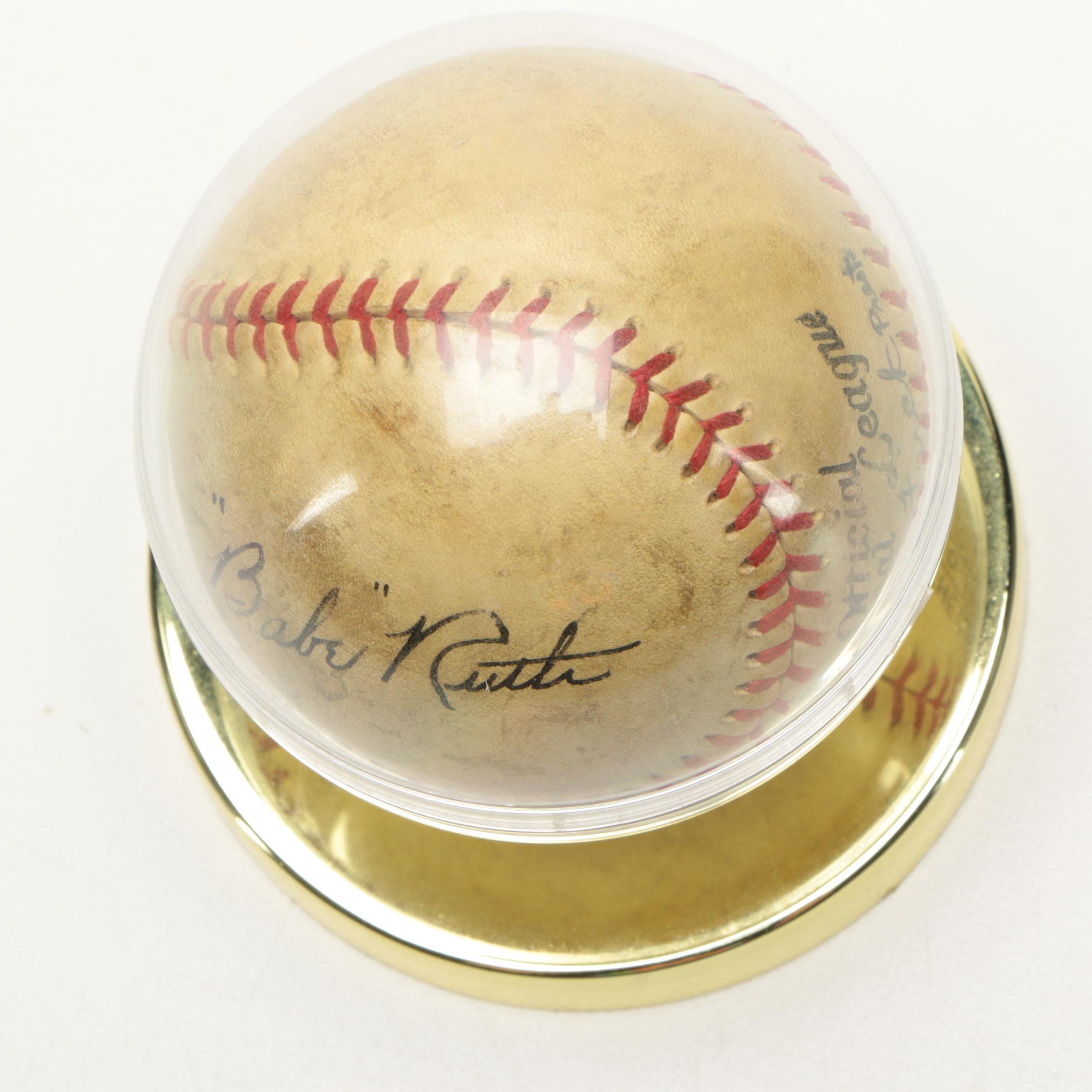 Secretarial Signed Babe Ruth Baseball