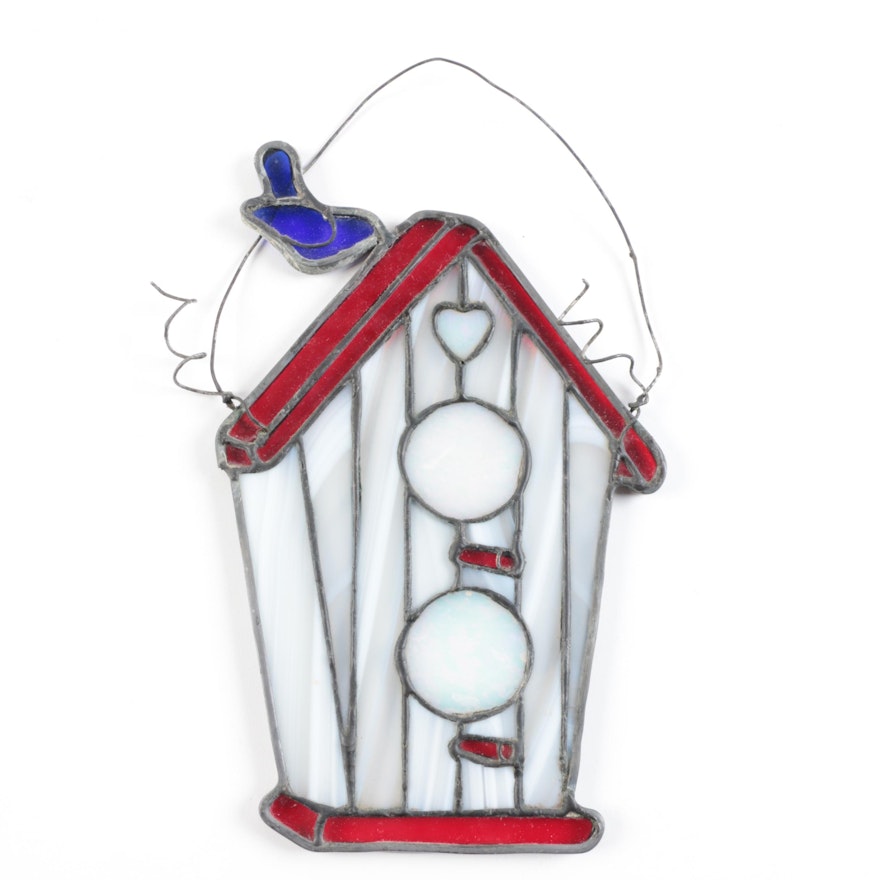 Stained Glass-Style Birdhouse Decoration