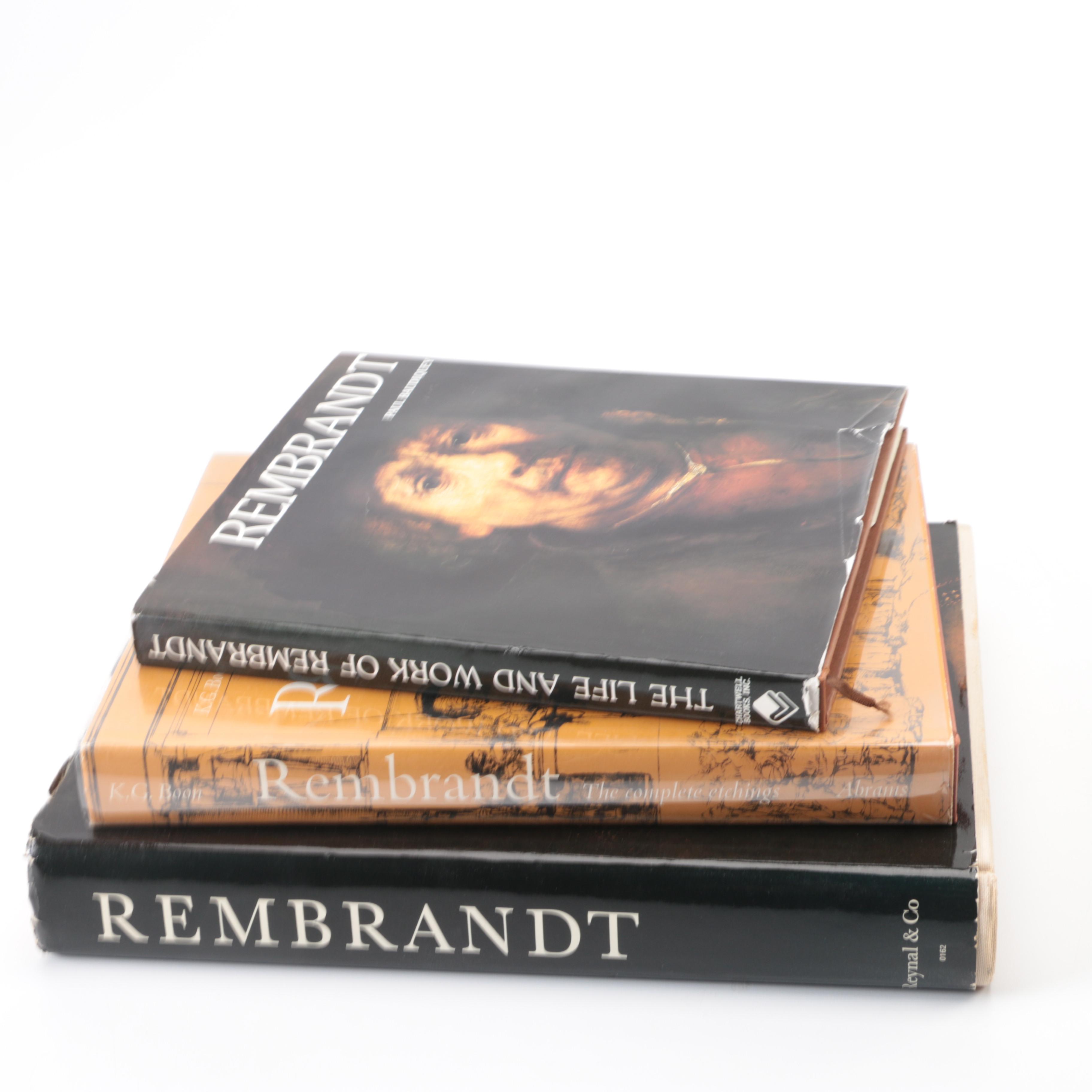 Three Coffee Table Style Books on Rembrandt