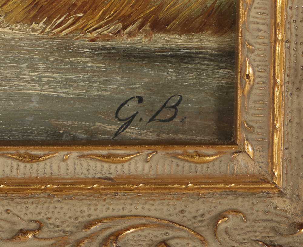 Early 20th-Century Dutch Oil Painting on Panel Wintry Landscape