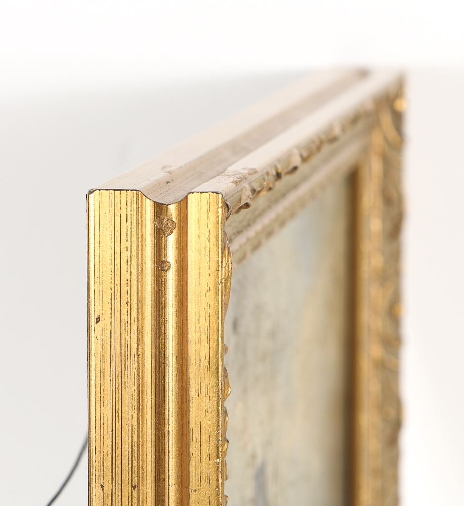 Early 20th-Century Dutch Oil Painting on Panel Wintry Landscape