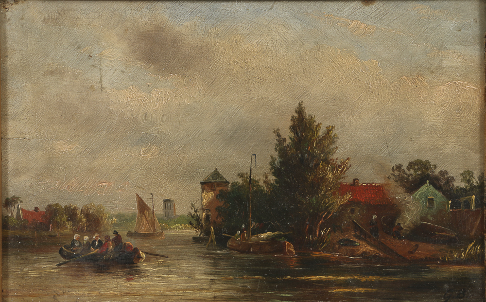 Early 20th-Century Dutch Oil Painting on Panel Genre Scene