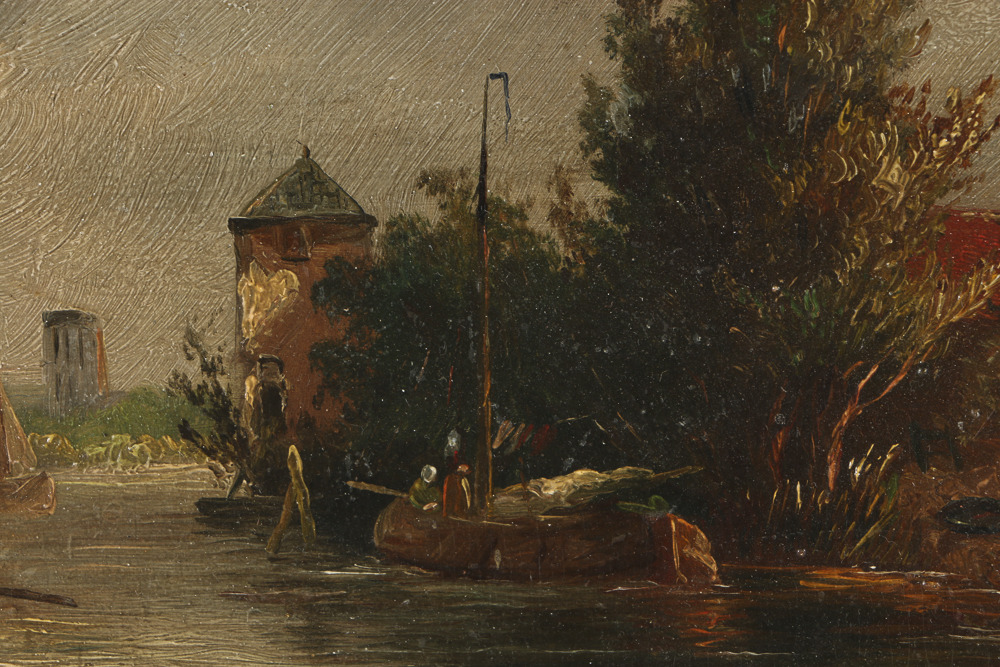 Early 20th-Century Dutch Oil Painting on Panel Genre Scene