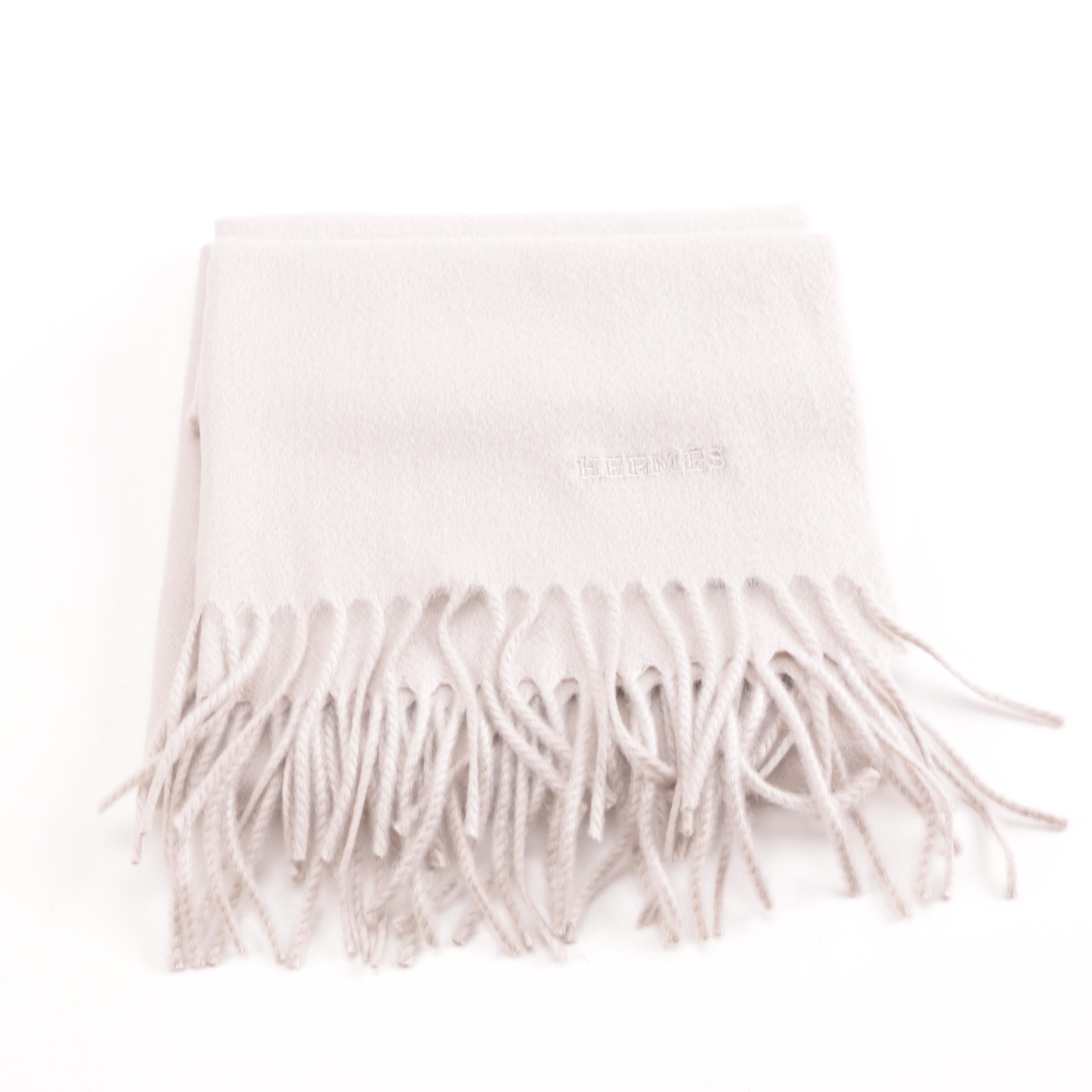 Hermès Cashmere Unie Brodee Muffler