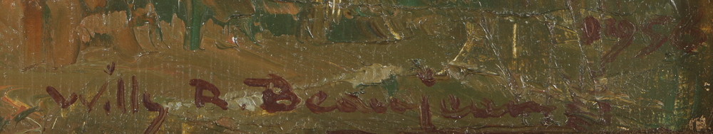 Willy Robert Beaujean Oil Painting on Panel French Landscape