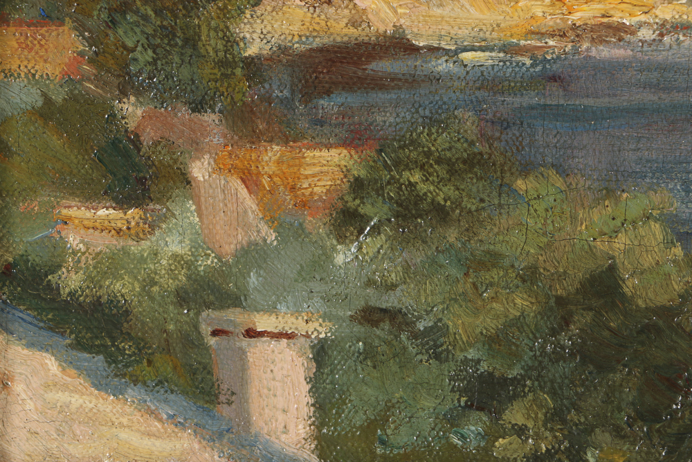 1913 Oil Painting on Canvas Coastal Landscape