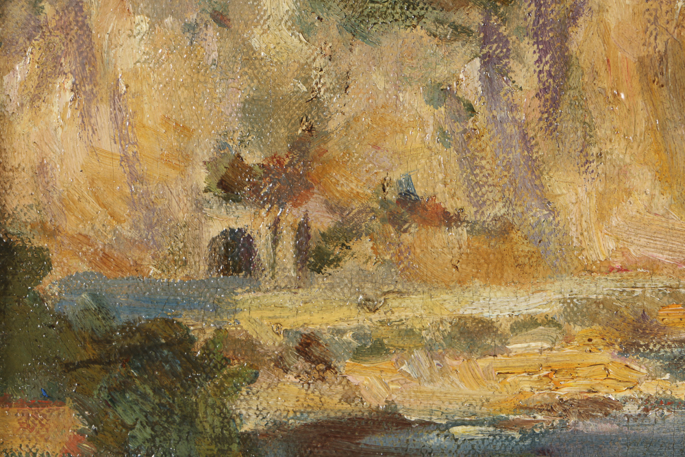 1913 Oil Painting on Canvas Coastal Landscape