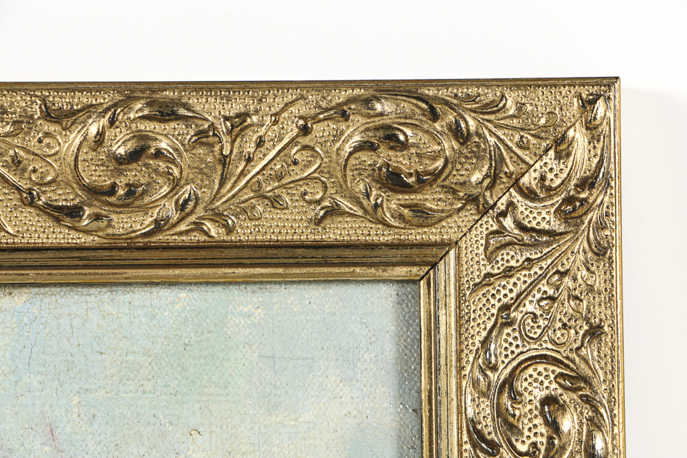 1913 Oil Painting on Canvas Coastal Landscape