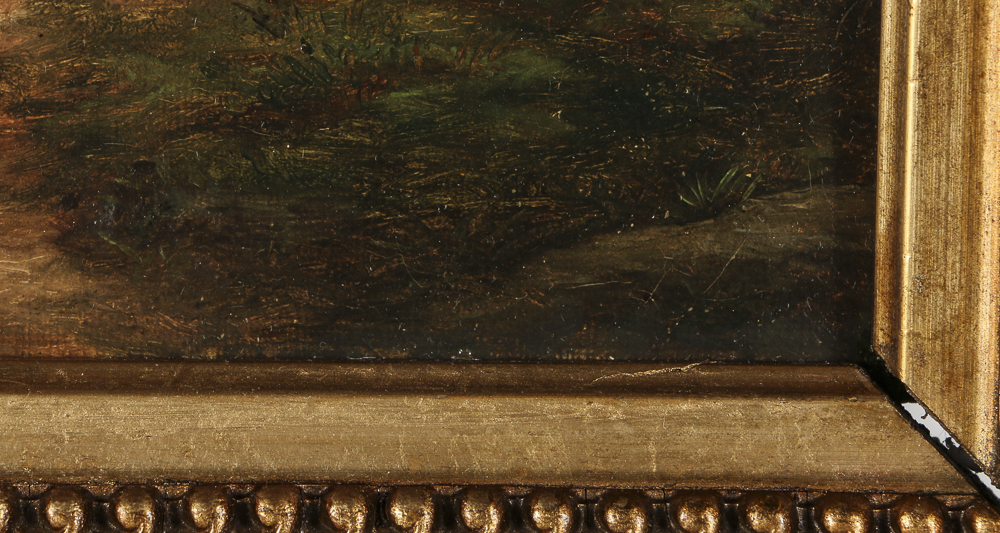 19th-Century Continental Oil Painting on Canvas Landscape