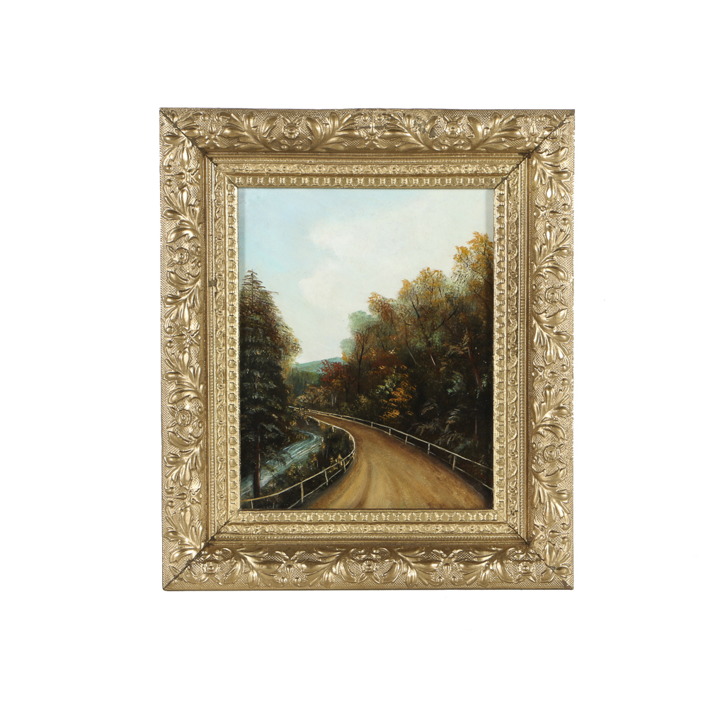 Early 20th-Century Oil Painting on Panel Landscape