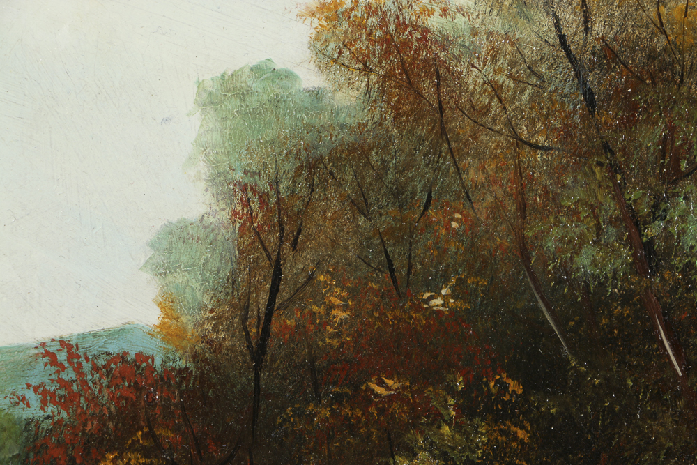 Early 20th-Century Oil Painting on Panel Landscape