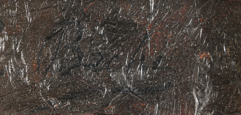 Luigi Bechi Oil Painting on Panel of Two Children Reading a Book