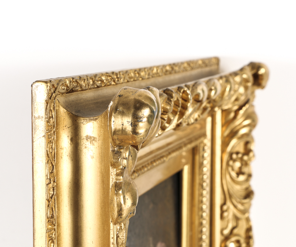 Luigi Bechi Oil Painting on Panel of Two Children Reading a Book