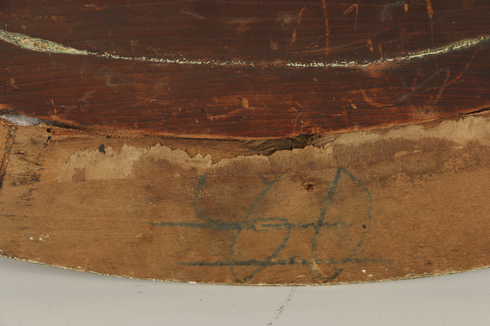 19th-Century English Landscape Painting in Oval Frame