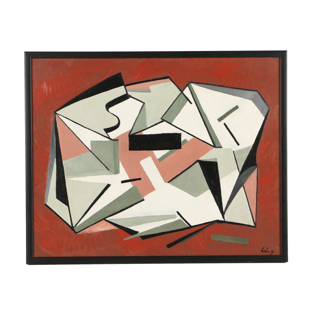 Arthur Helwig Oil Painting on Board "Abstract"