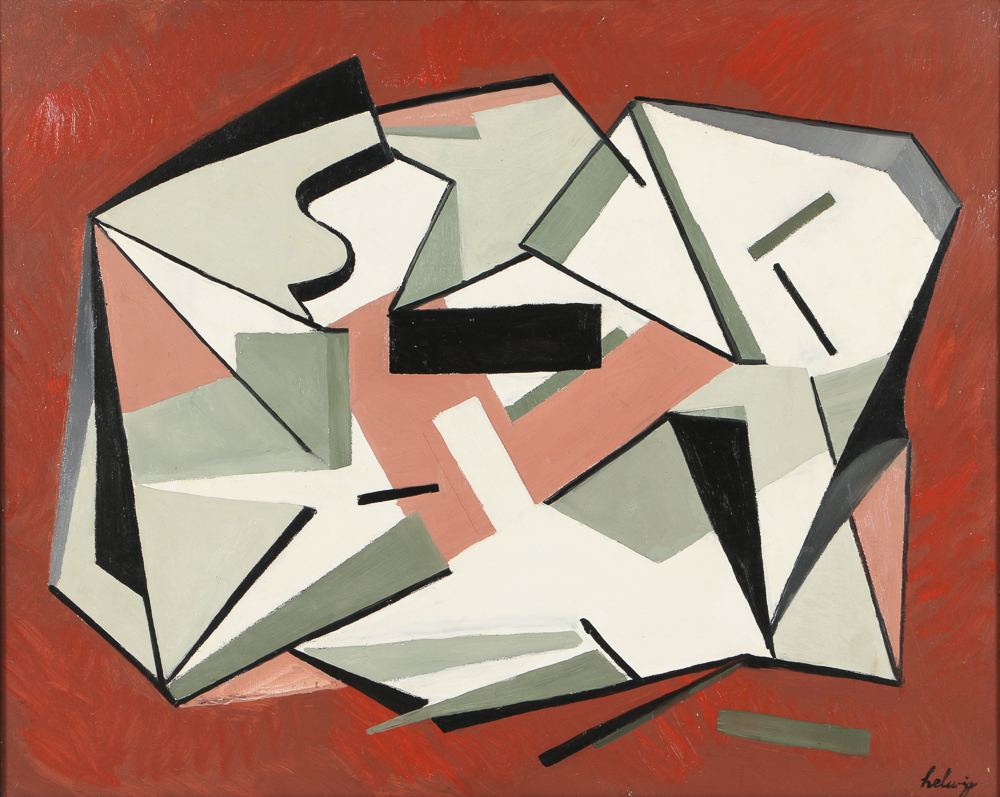 Arthur Helwig Oil Painting on Board "Abstract"