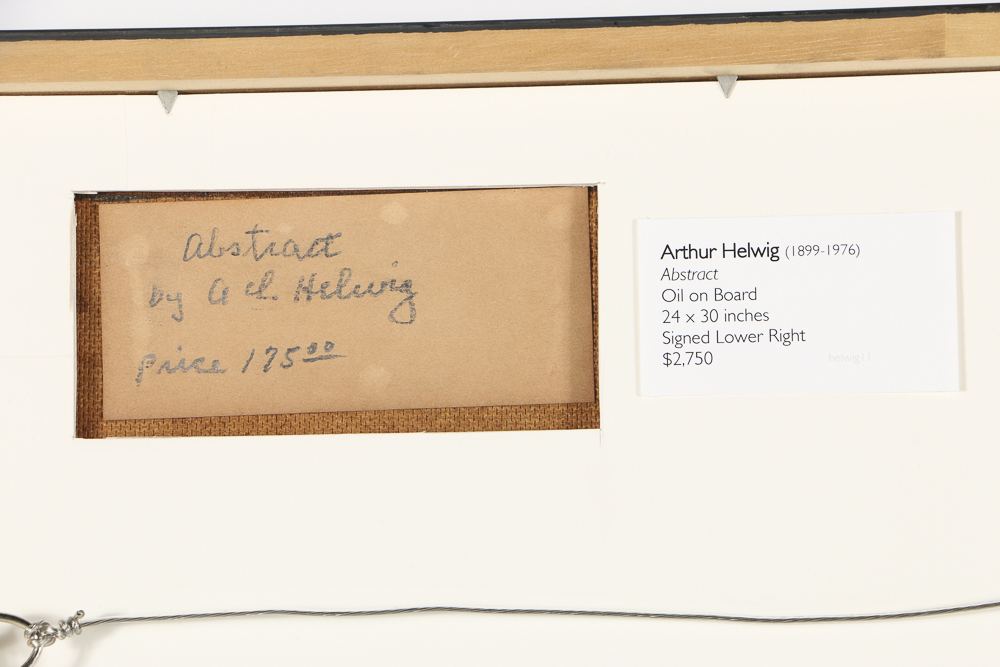 Arthur Helwig Oil Painting on Board "Abstract"