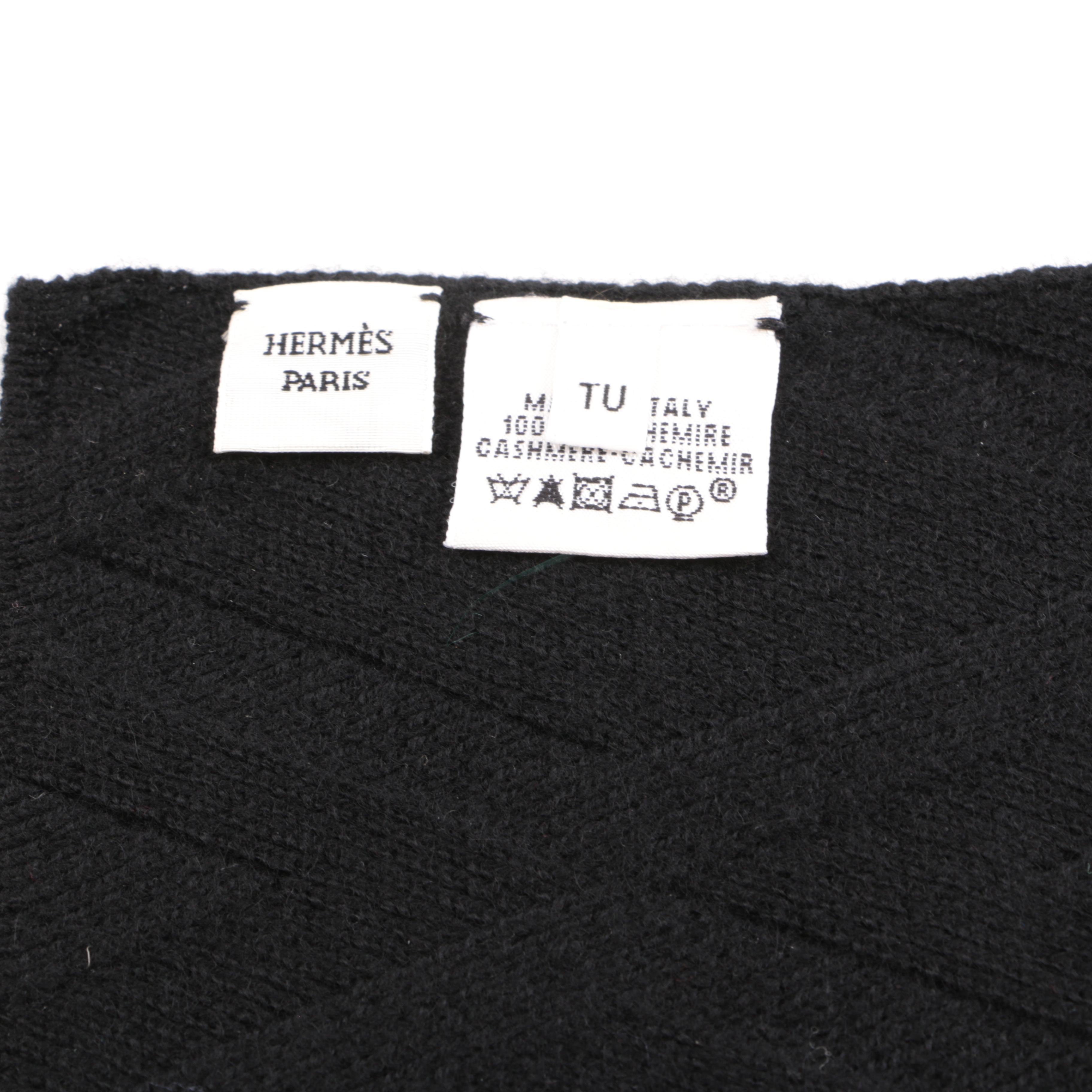 Hermès Black Cashmere Muffler