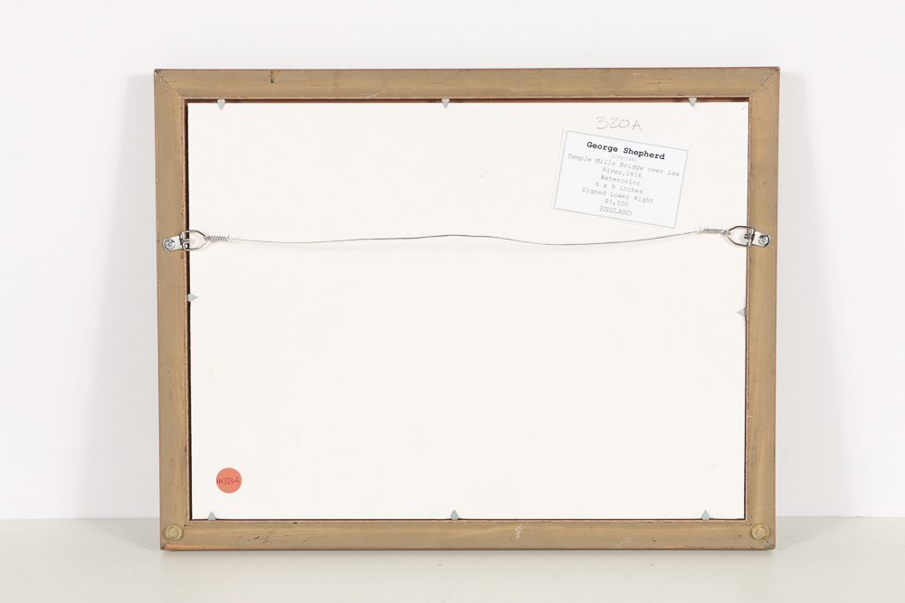 George Shepherd Watercolor Painting on Paper "Temple Mills Bridge over Lea River, 1816"