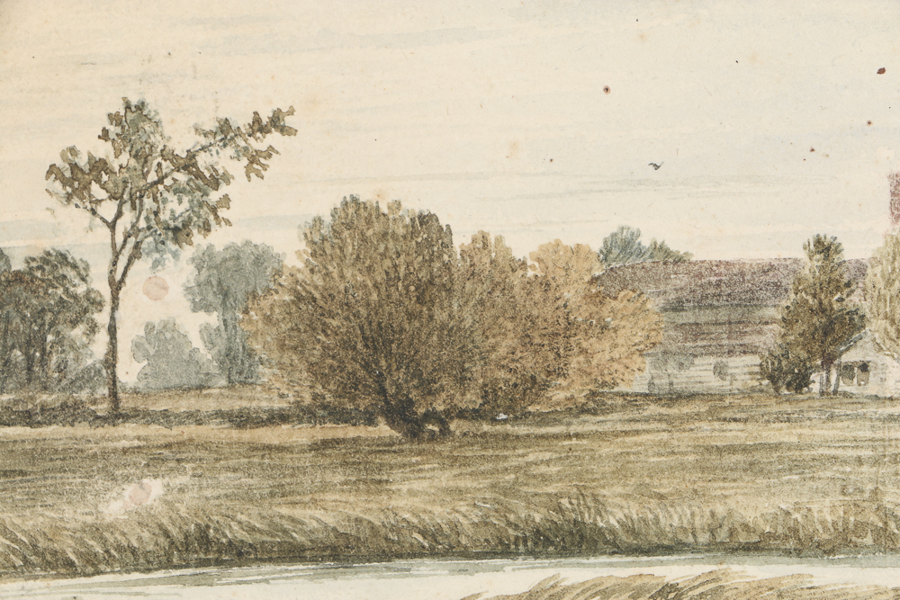 Attributed to George Shepherd Watercolor Painting on Paper