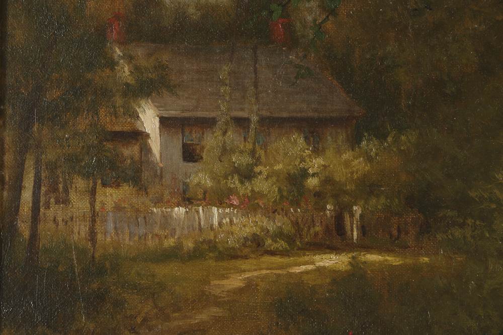 John George Brown Oil Painting on Canvas of a Boy and Sailboat