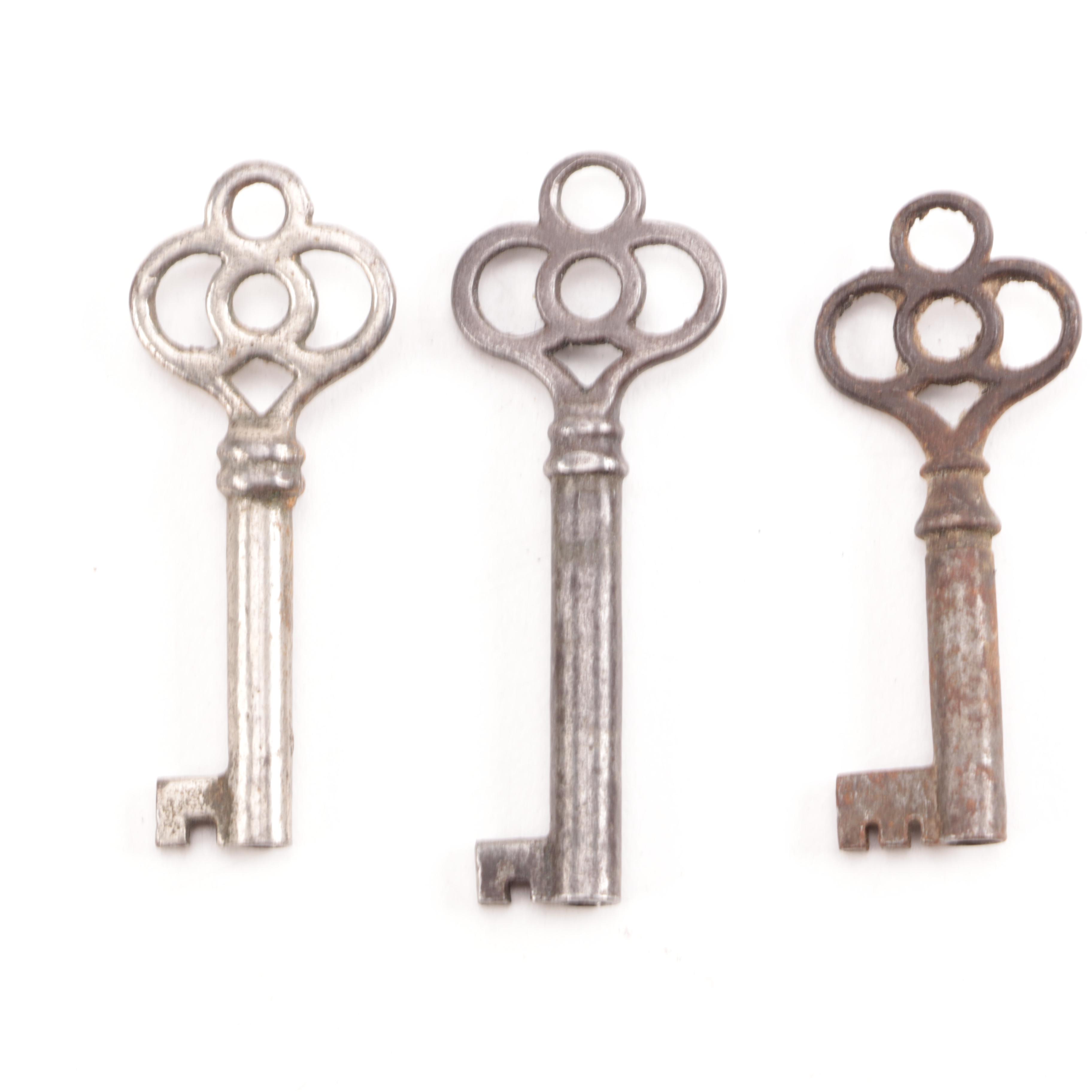 Collection of Thirteen Antique Assorted Keys