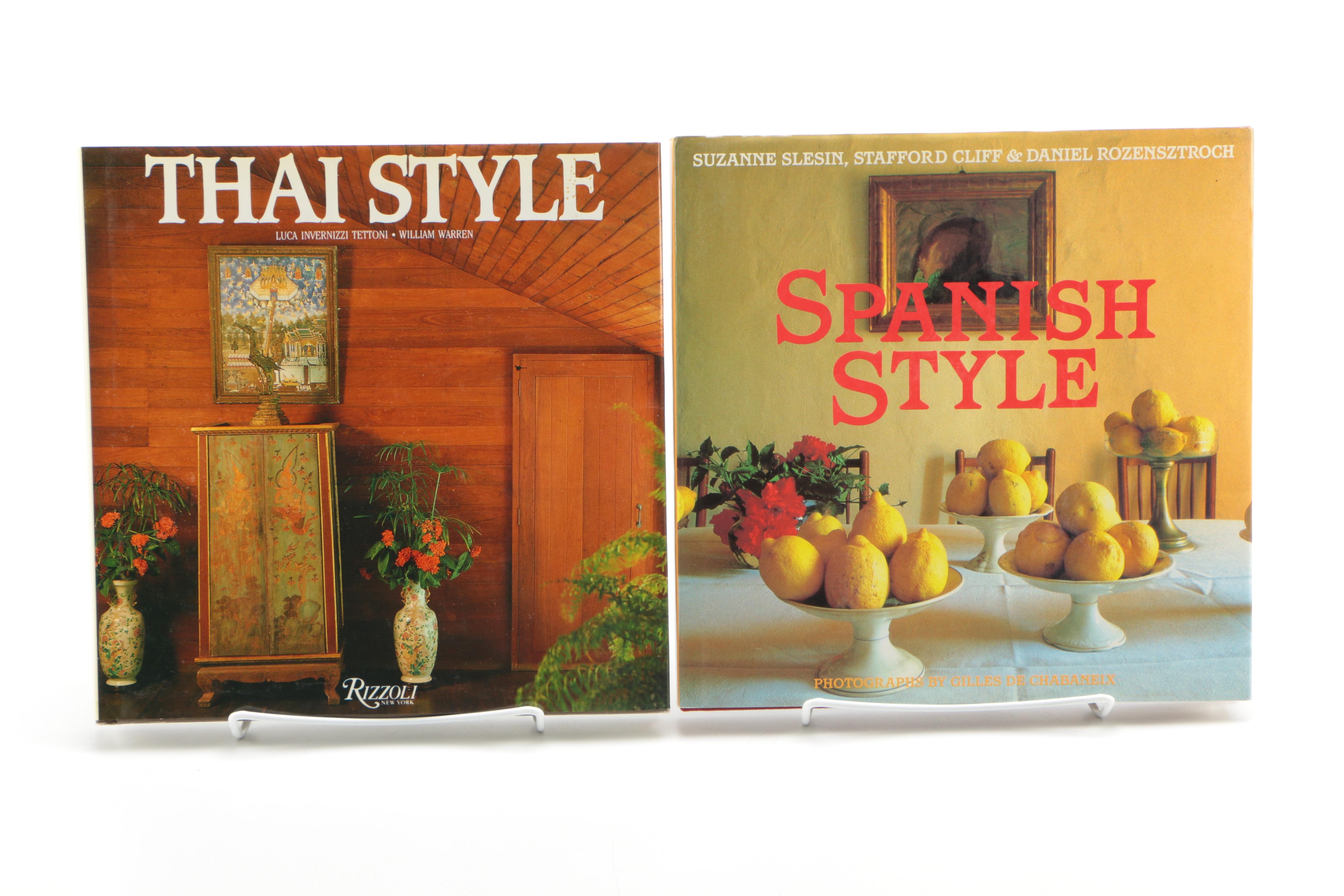Seven Hardback Design Books, French, Spanish and Thai Style