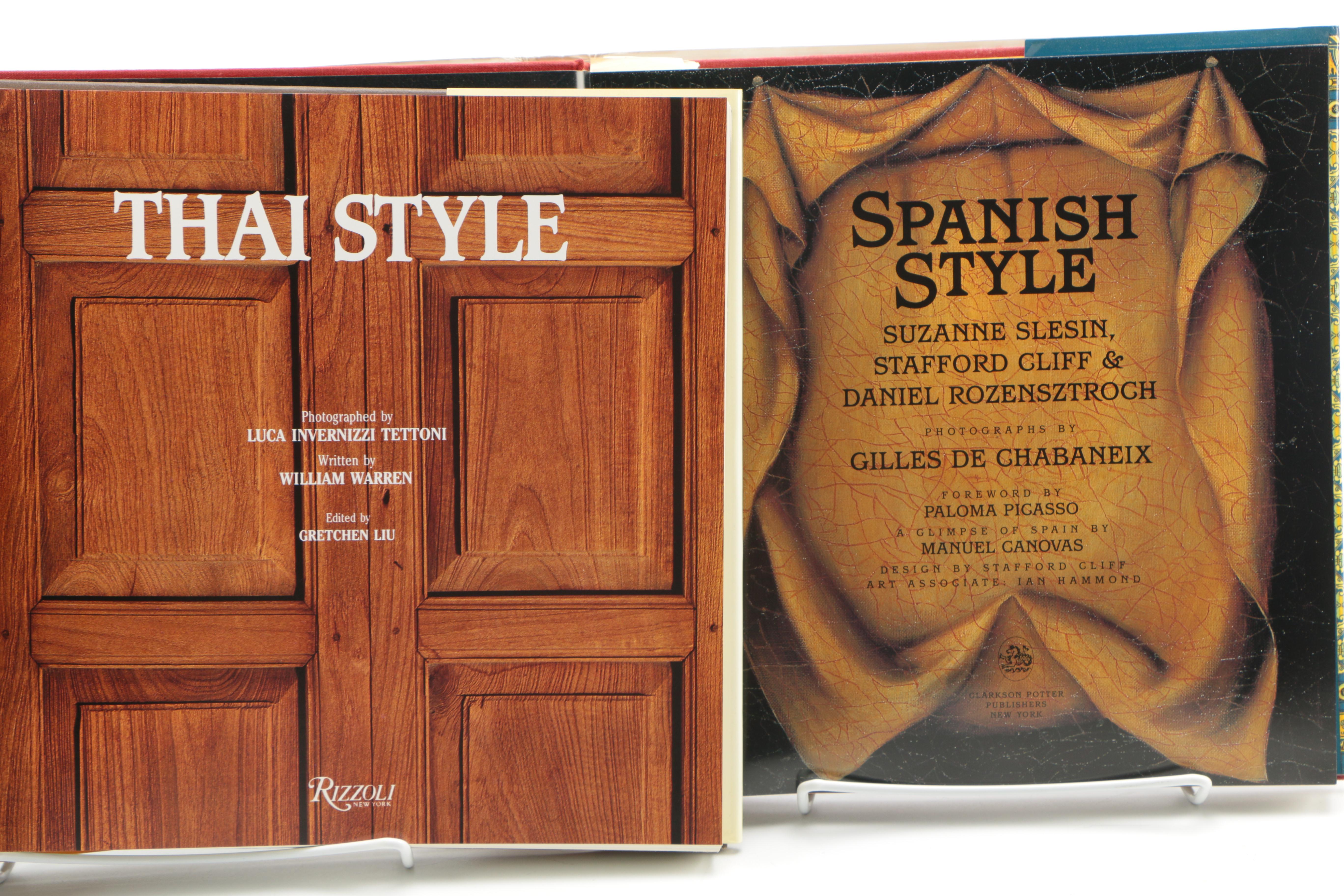 Seven Hardback Design Books, French, Spanish and Thai Style