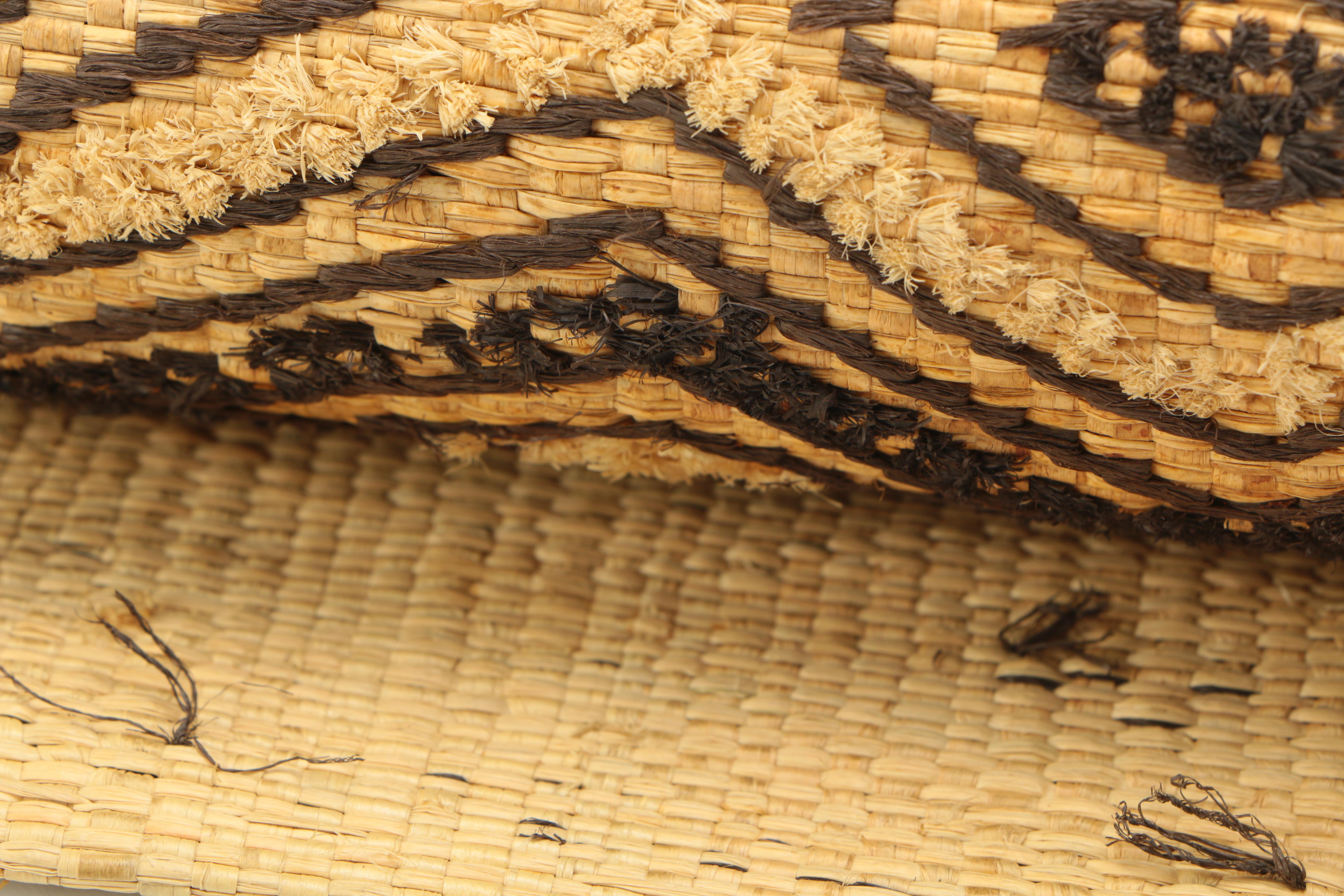 Two Vintage Hand Woven African (Congo) Kuba Cloth Panels