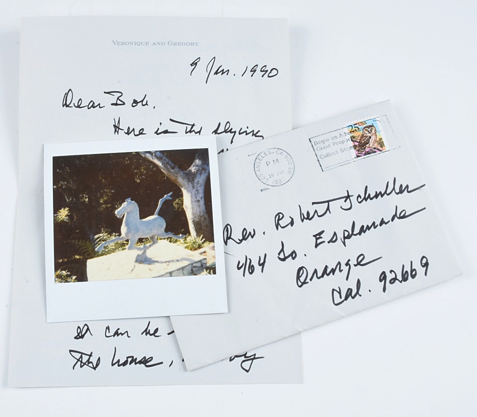 Bronze Replica Han Dynasty Gansu Flying Horse With Letter From Gregory Peck