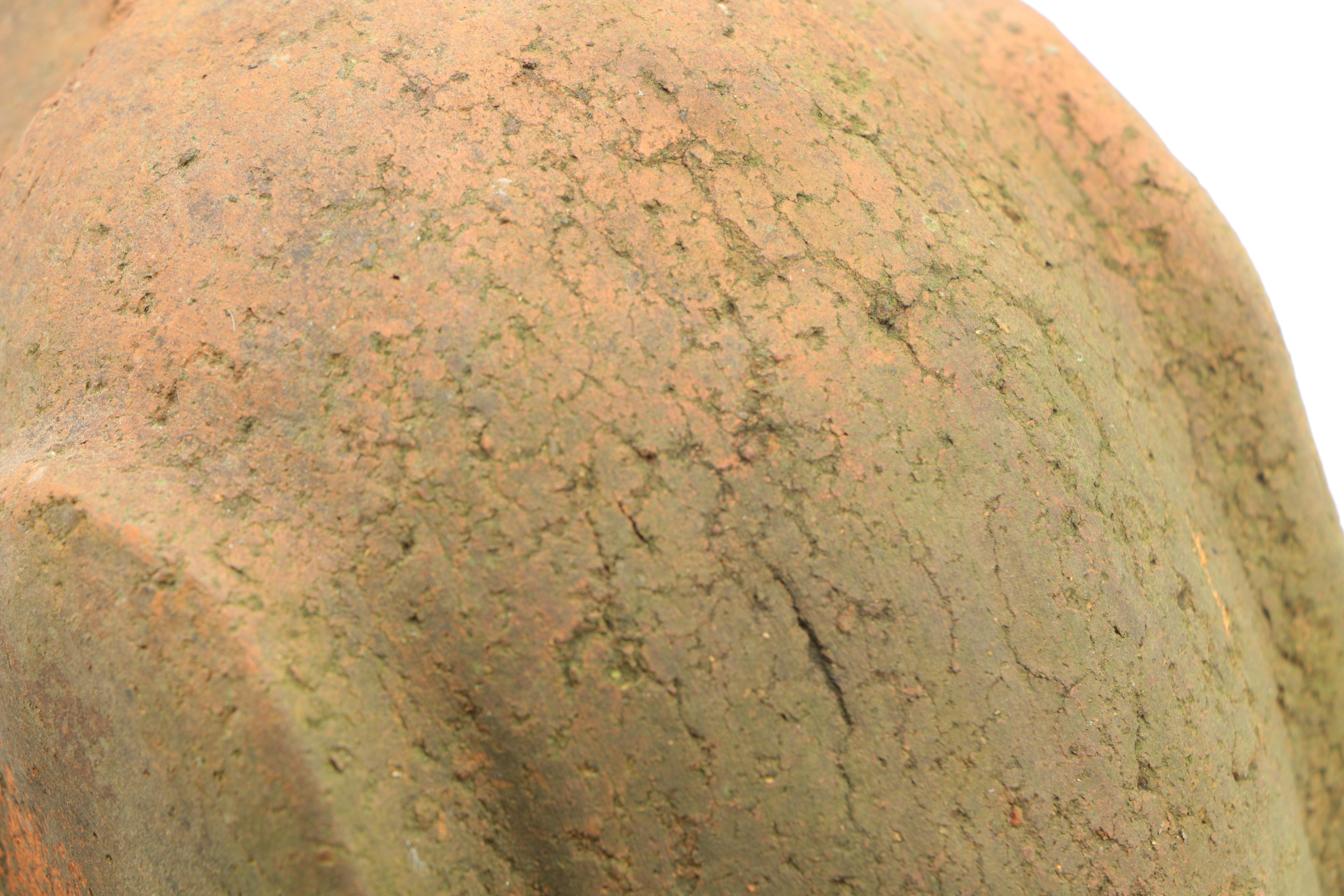 Antique Folk Art Terra Cotta Dachshund Statuary