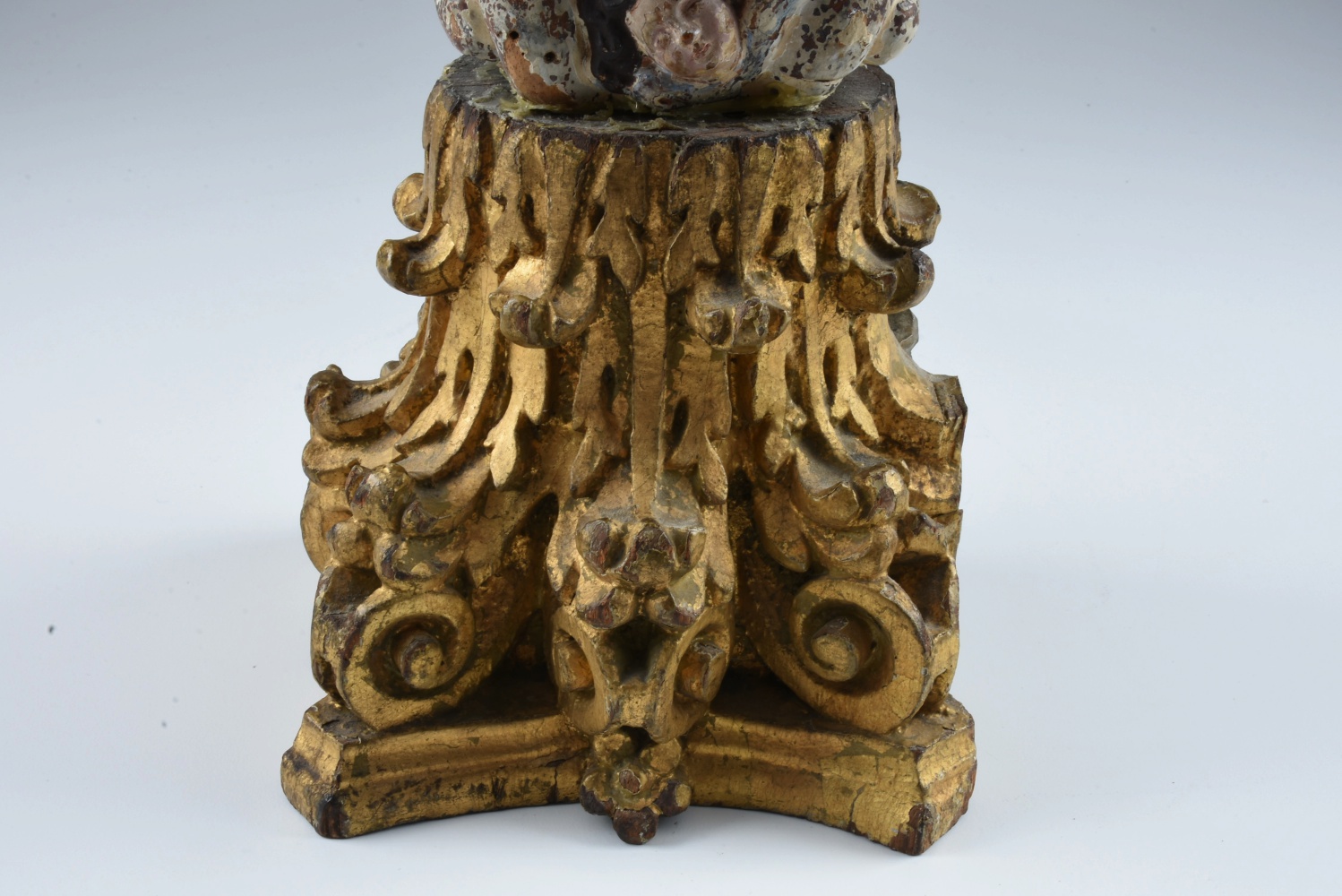 18th Century Italian Santos in Gilt Robes Wearing a Crown