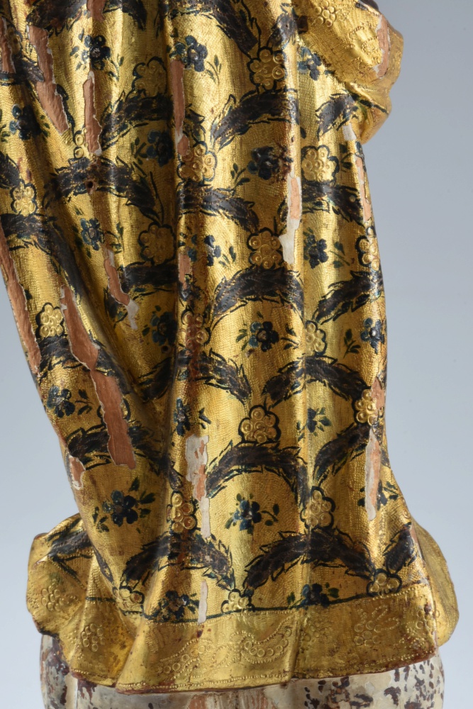 18th Century Italian Santos in Gilt Robes Wearing a Crown