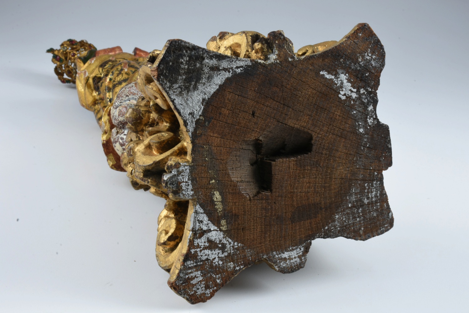 18th Century Italian Santos in Gilt Robes Wearing a Crown