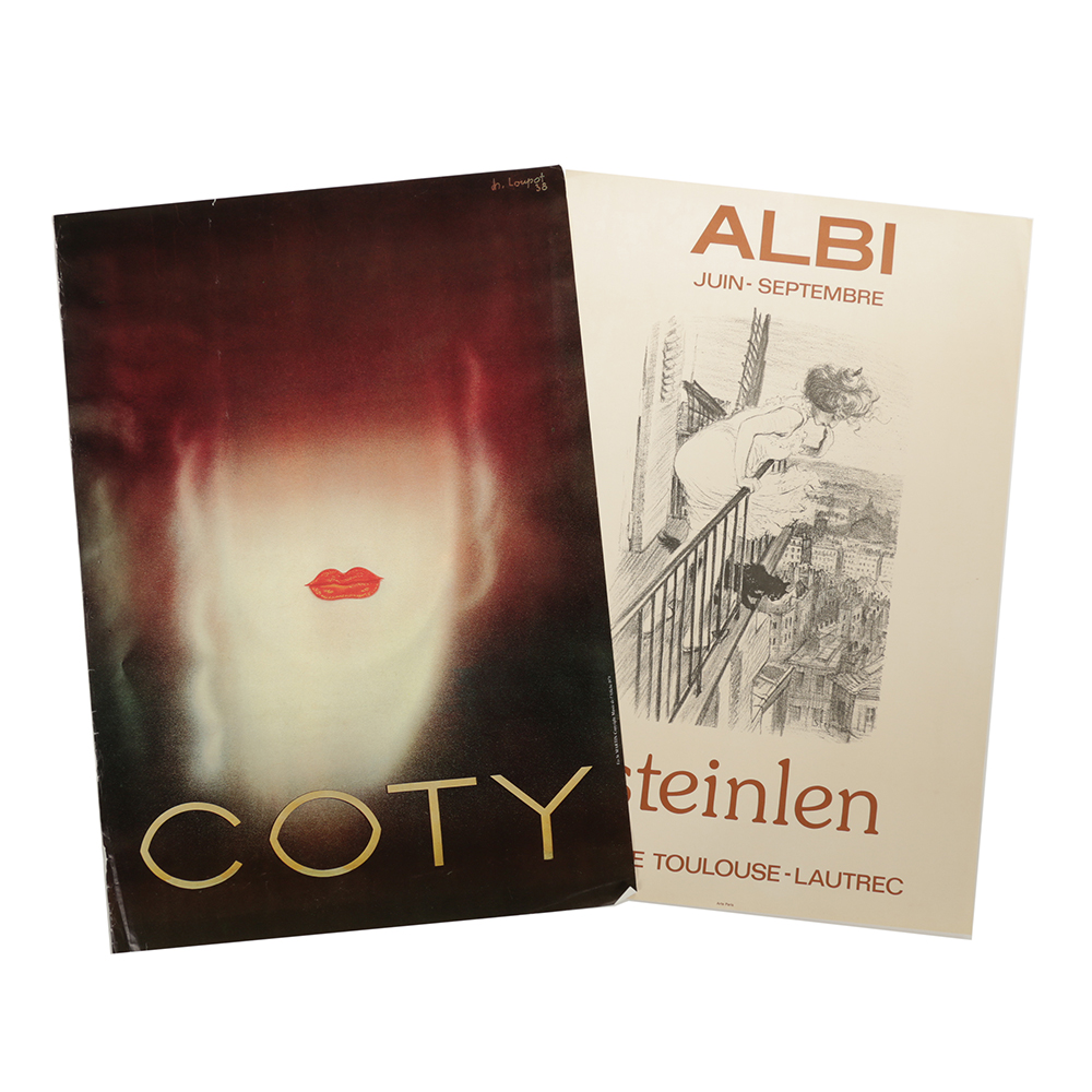 Vintage French Exhibition Poster for Charles Loupot and Théophile Steinlen